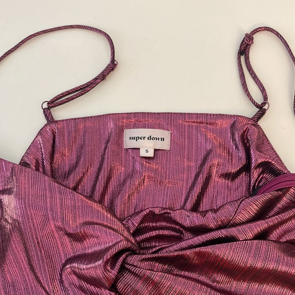 SUPERDOWN Metallic Twist Front Jumpsuit from Revolve. - Picture 5 of 7